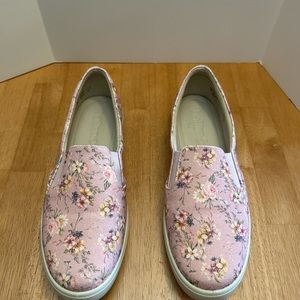 Hotter Tara shoes slipons women 9.5 WW pink floral